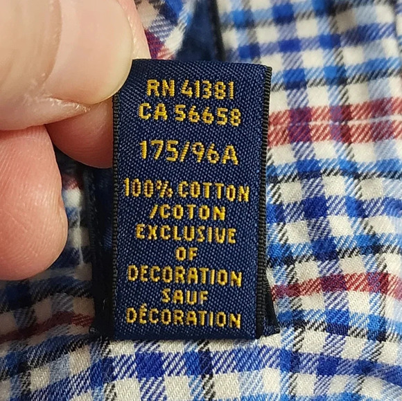 Ralph Lauren Shirt Men's Medium Red White Blue Button Down Long Sleeve - Picture 9 of 9